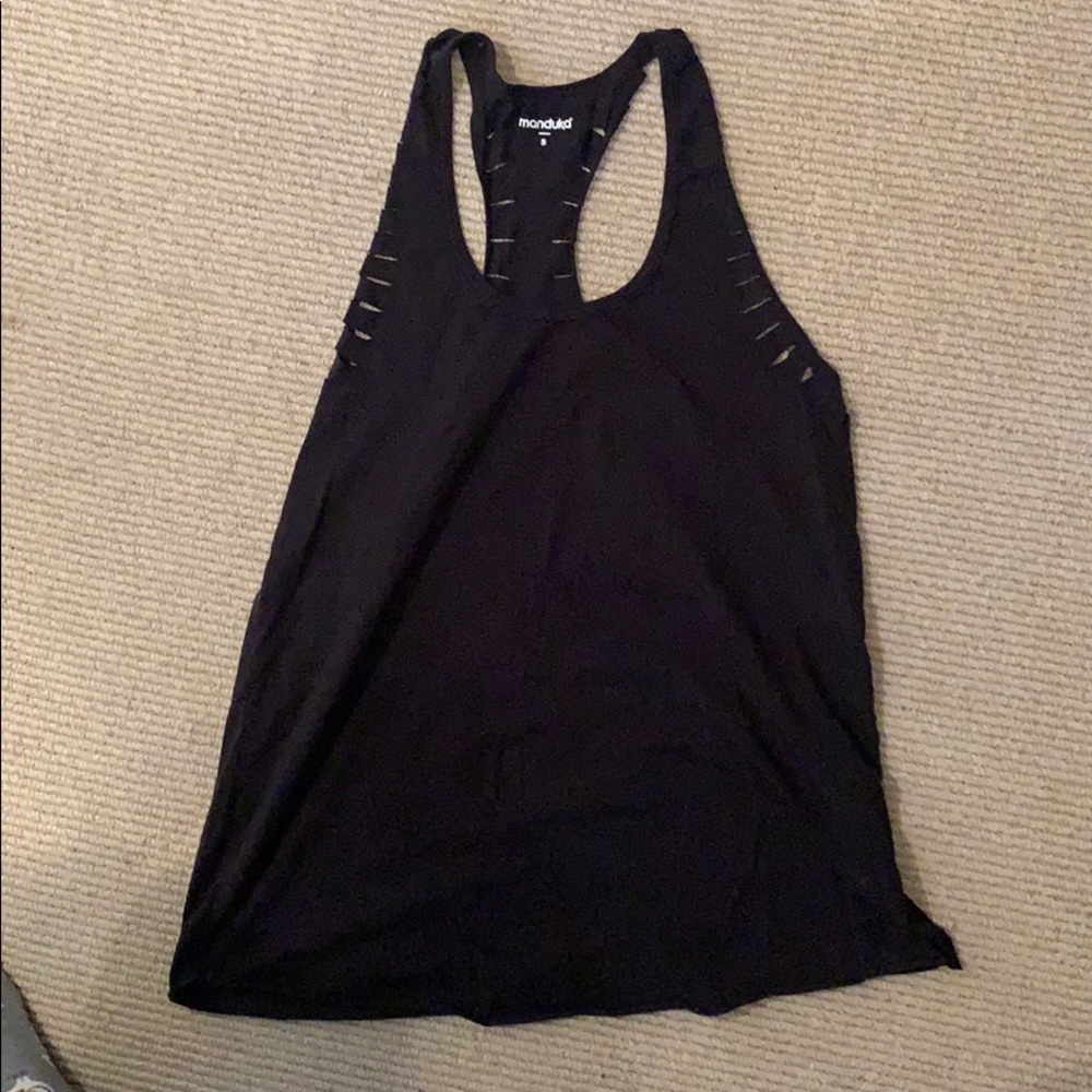 Black tank top with slits